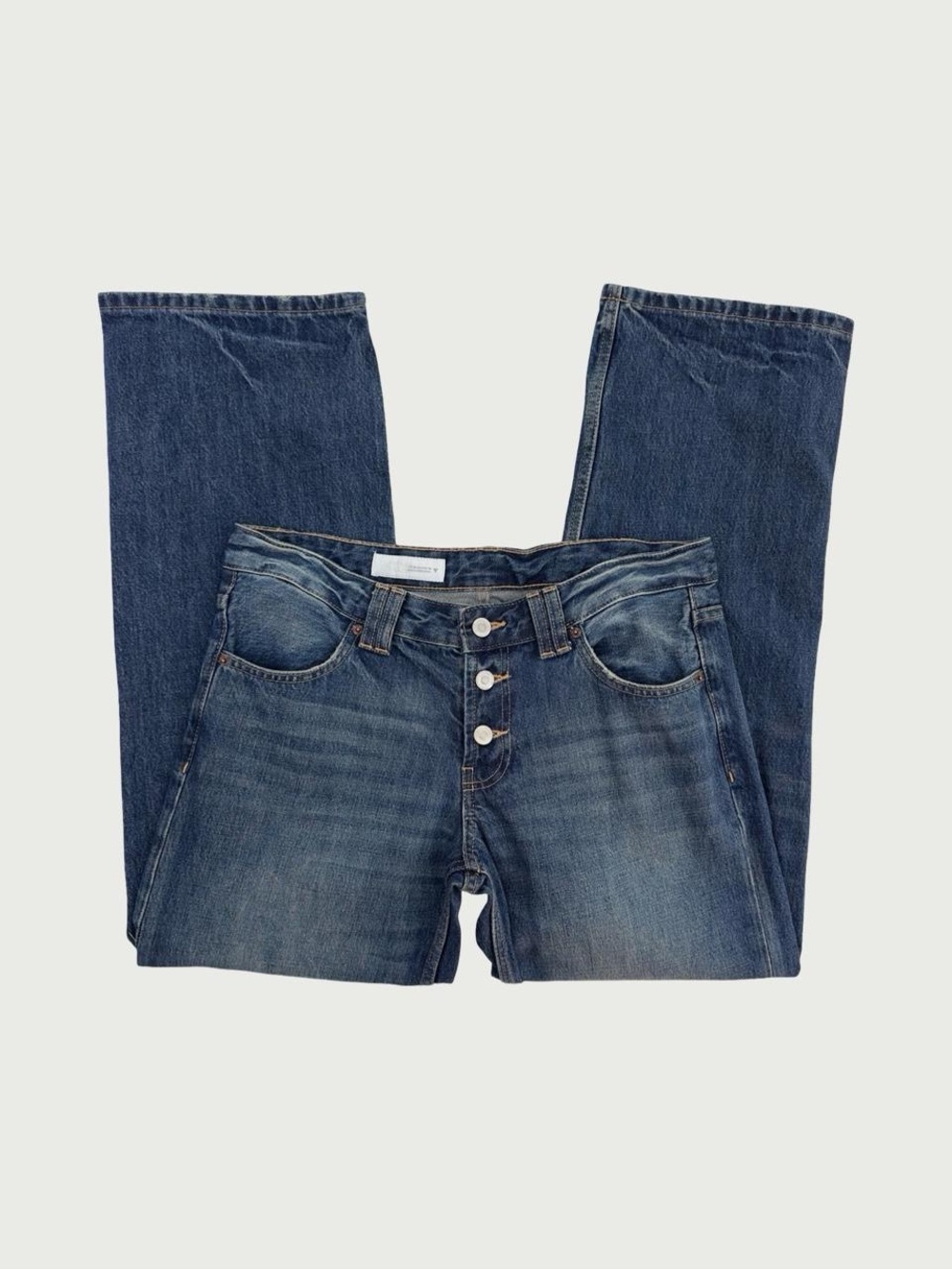 Low Rise Jeans W Exposed Button Fly